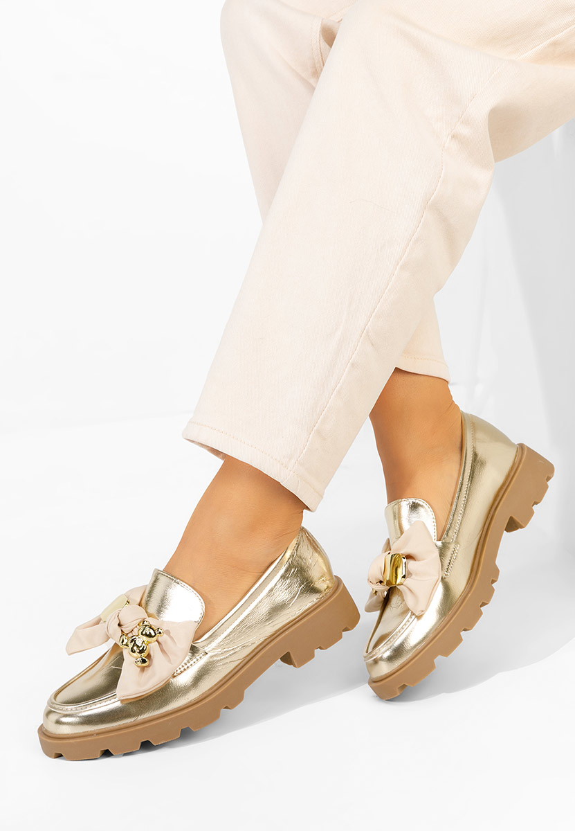 Дамски мокасини Desana златен
