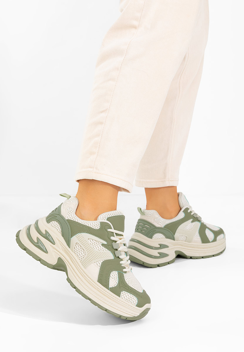 Cникърси на платформа Alfredia зелен