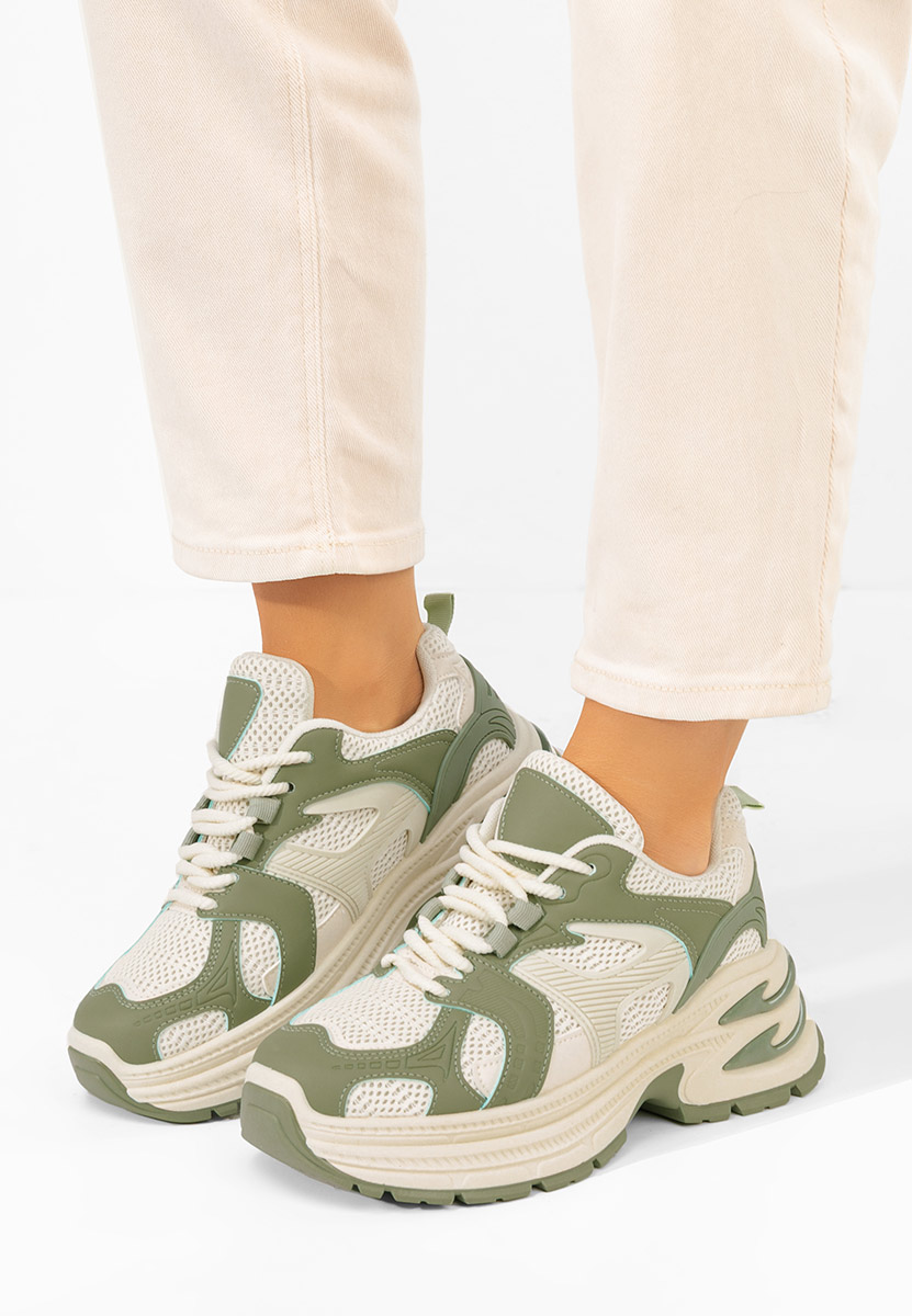 Cникърси на платформа Alfredia зелен