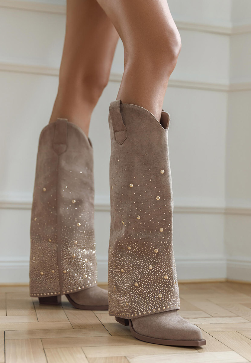 Чизми на ток Millie каки