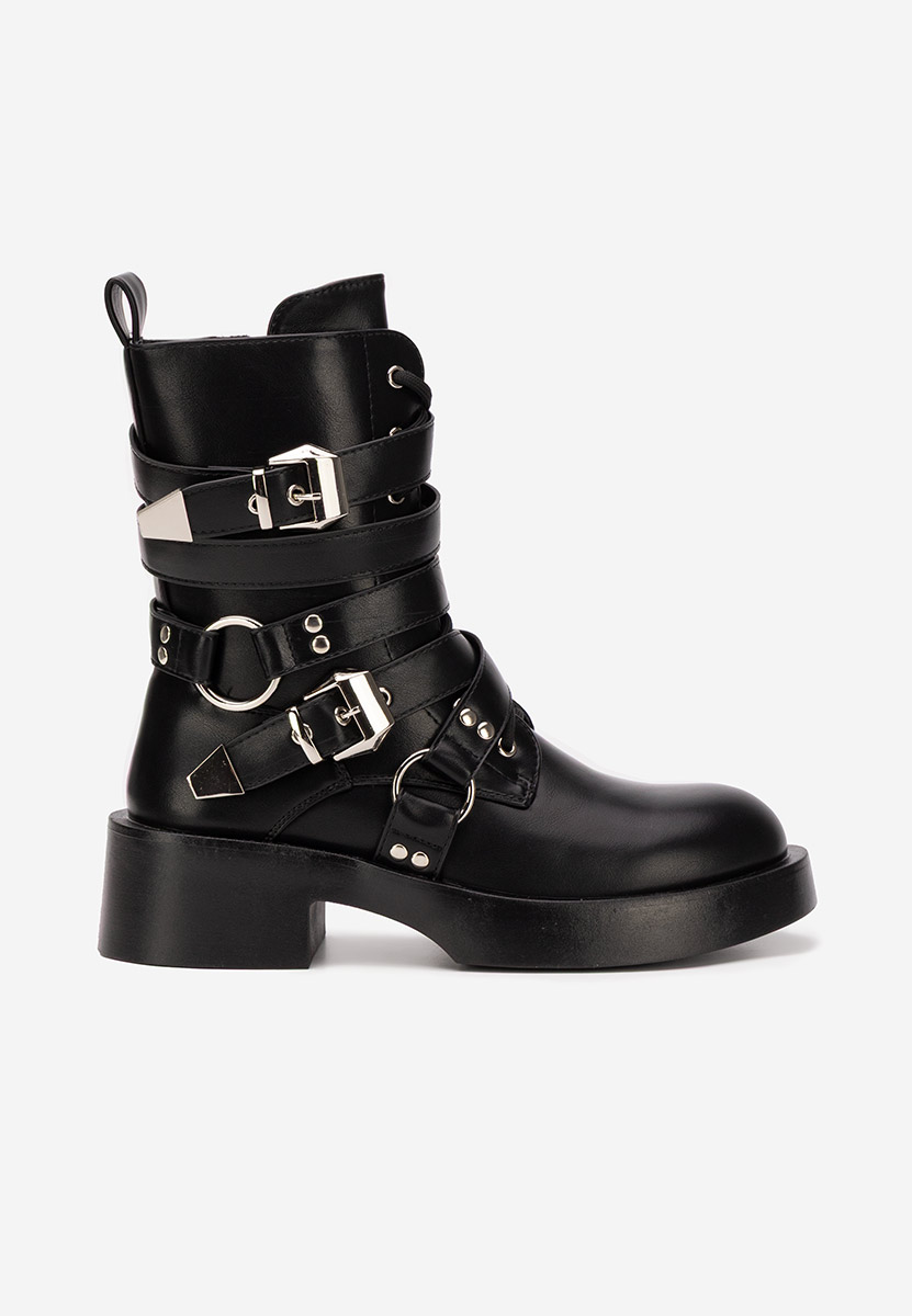 Дамски Боти с връзки Damaria черни