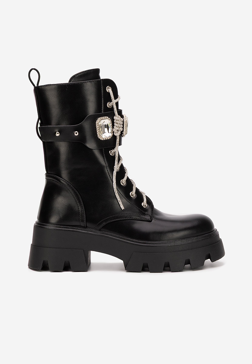 Дамски Боти с връзки Mariana черни