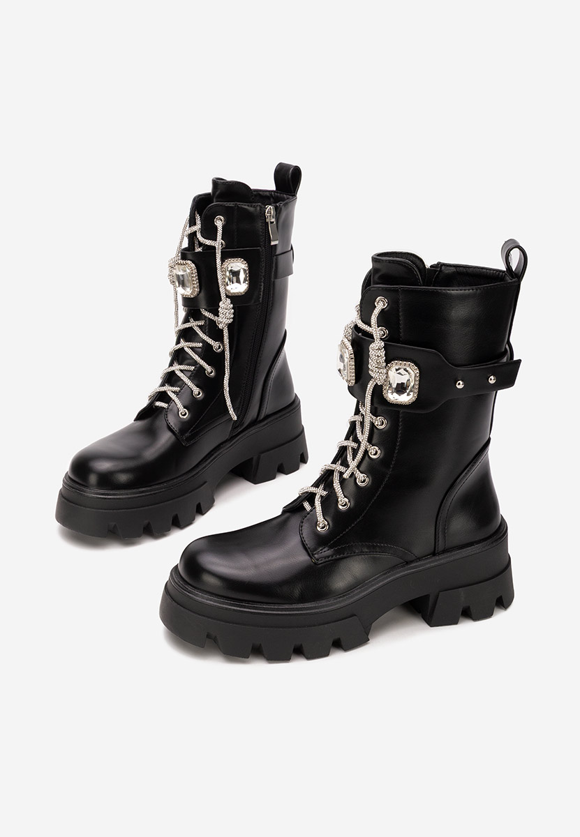 Дамски Боти с връзки Mariana черни