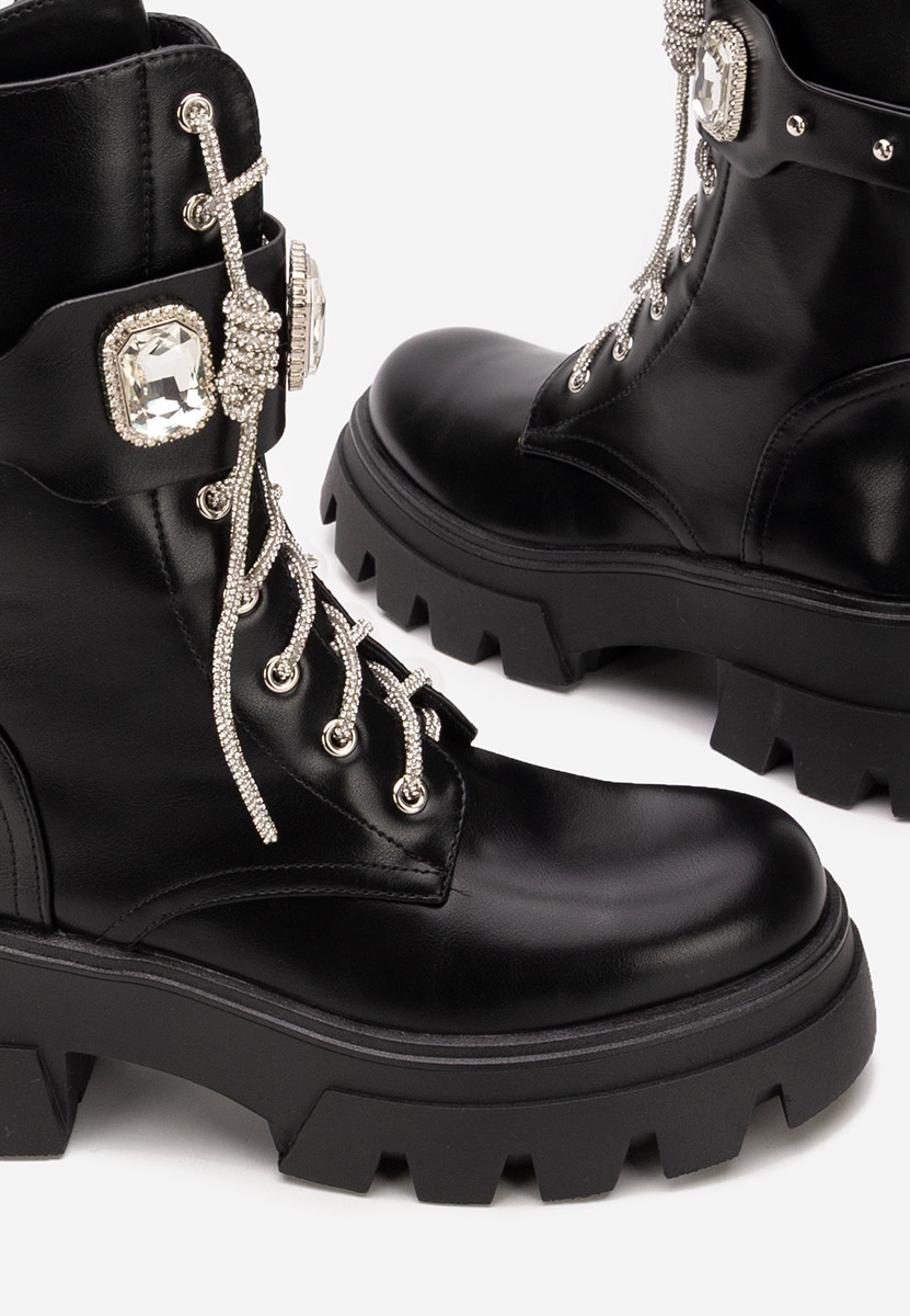 Дамски Боти с връзки Mariana черни