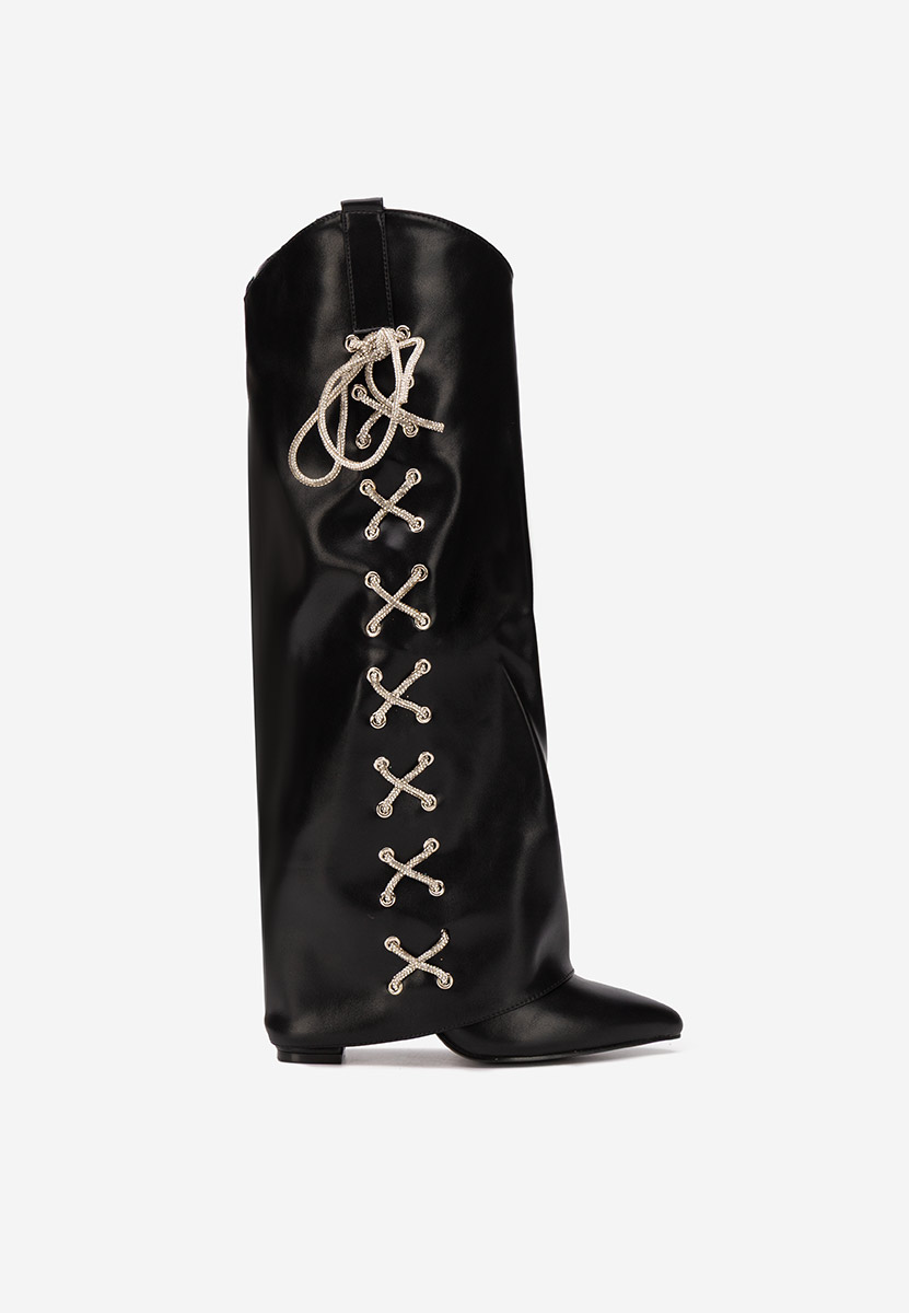 Чизми на ток Patrisia черен