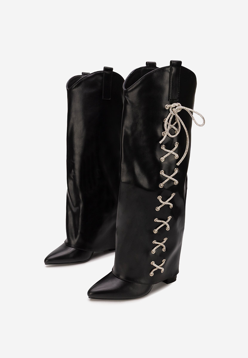 Чизми на ток Patrisia черен