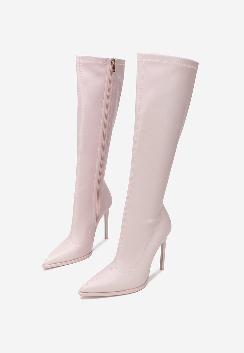 Висок чизми Larisia лилав