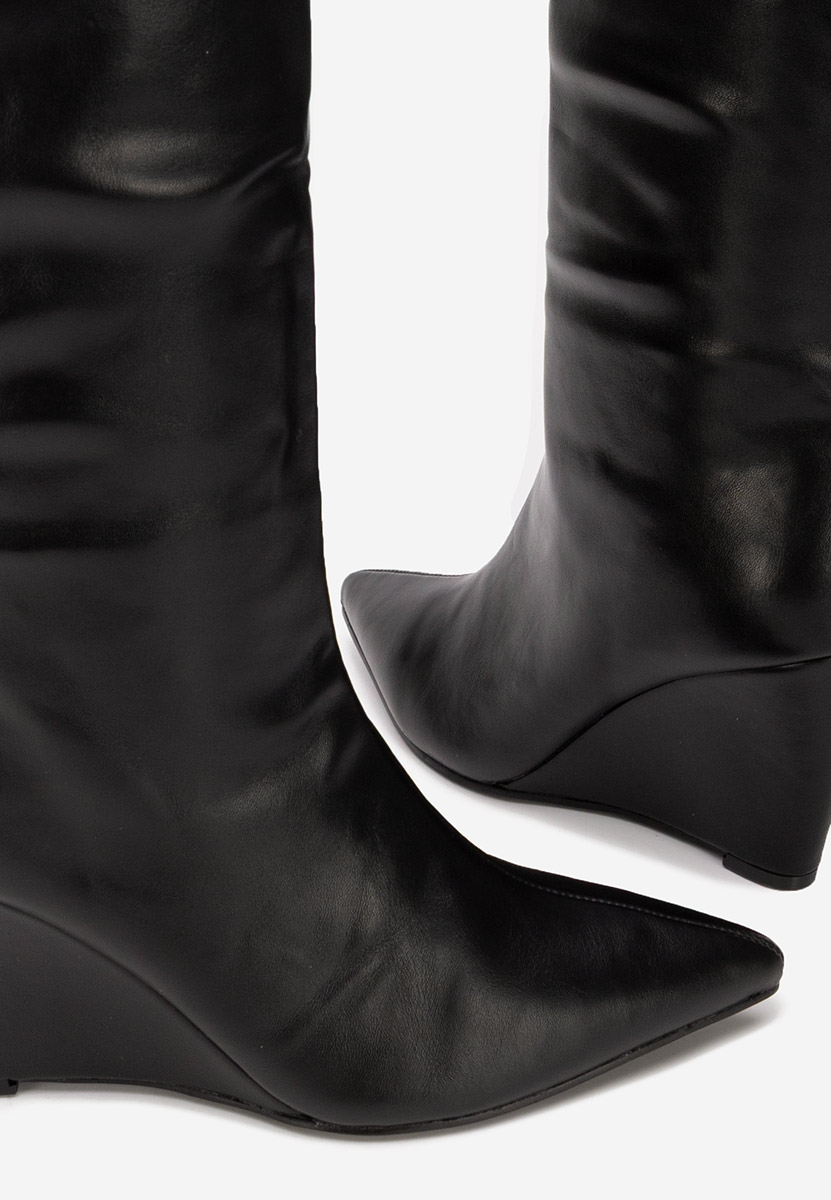 Ботуши на платформа Daryana черен