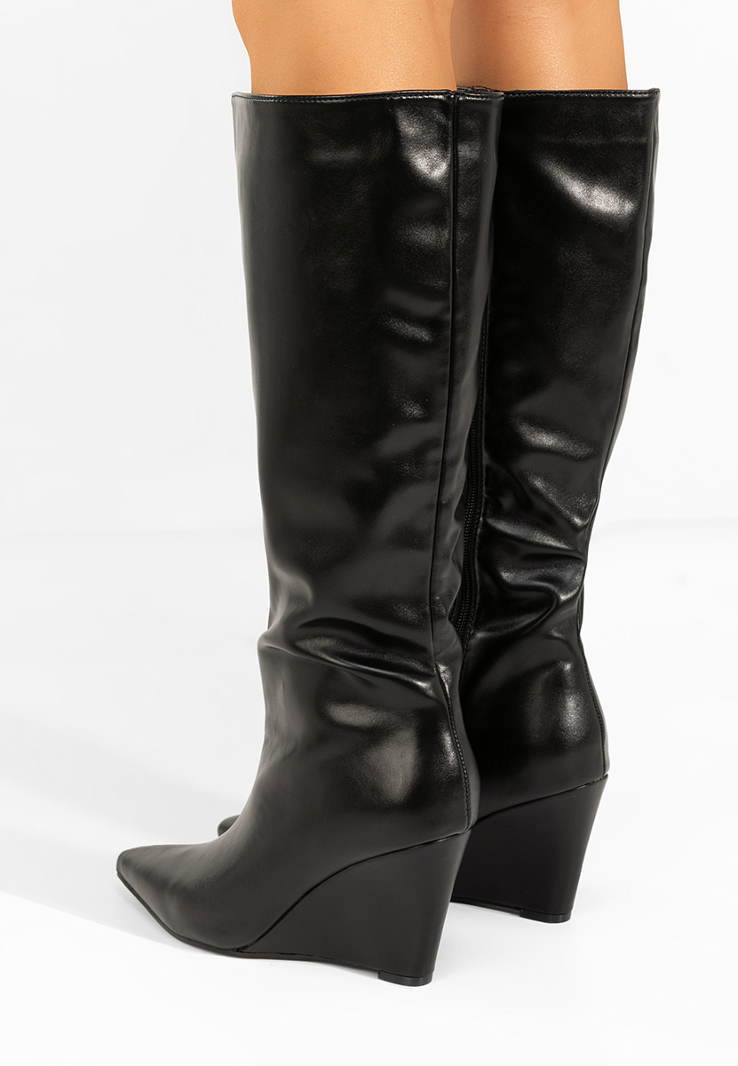 Ботуши на платформа Daryana черен