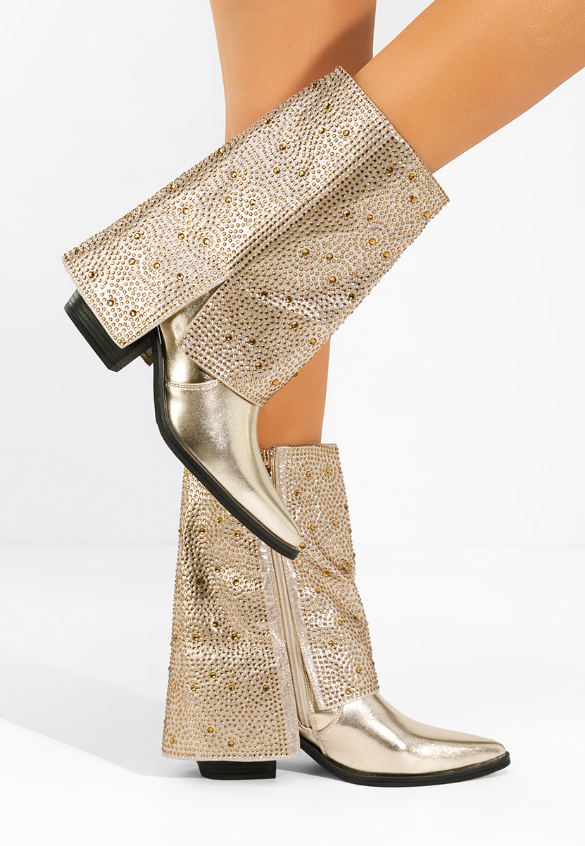 Дамски ботуши Zafira златен