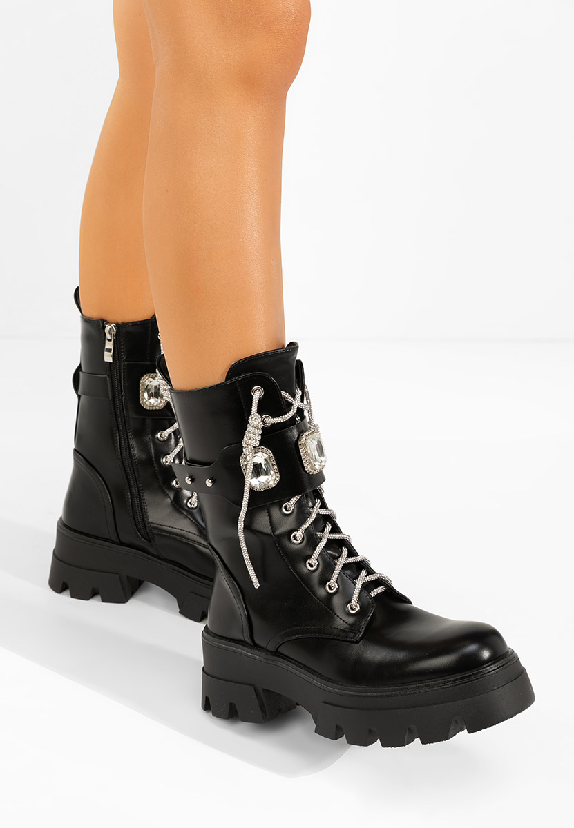 Дамски Боти с връзки Mariana черни