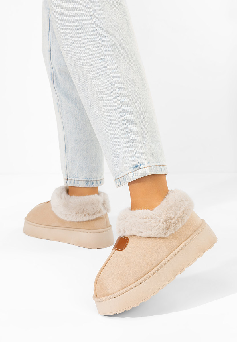 Обувки на платформа Elarva бежов