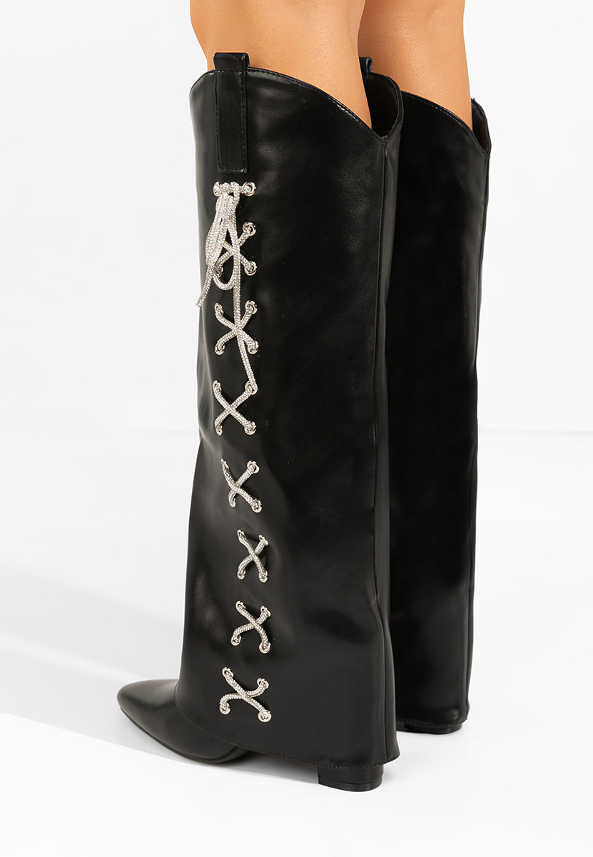 Чизми на ток Patrisia черен