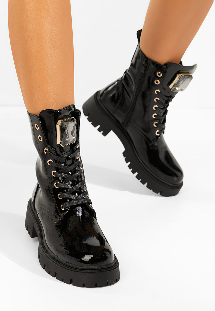 Дамски Боти с връзки Tatiania черен