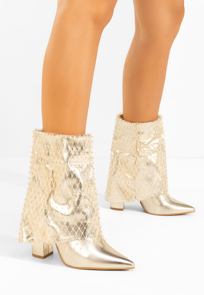 Боти на дебел ток Almaria V2 златен