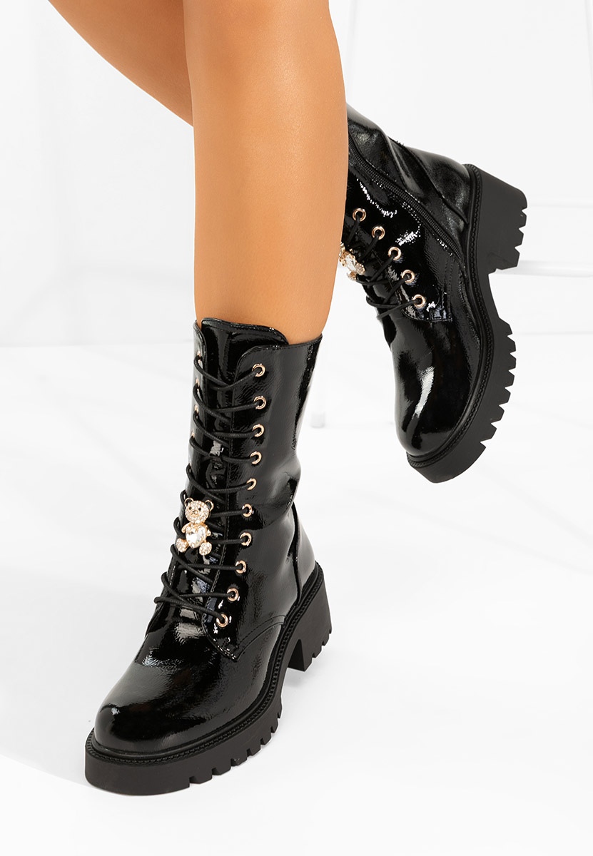 Дамски Боти с връзки Fabina V2 черни