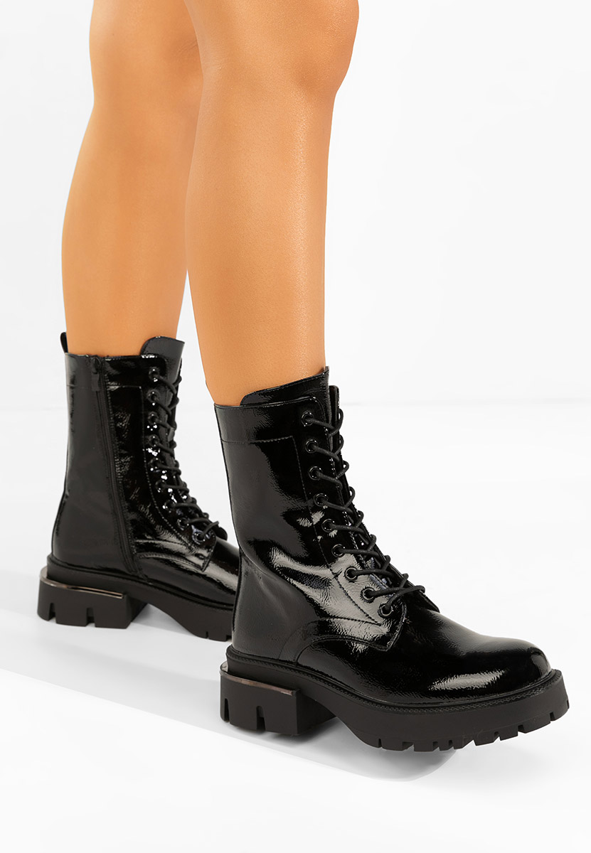 Дамски Боти с връзки Andela черни