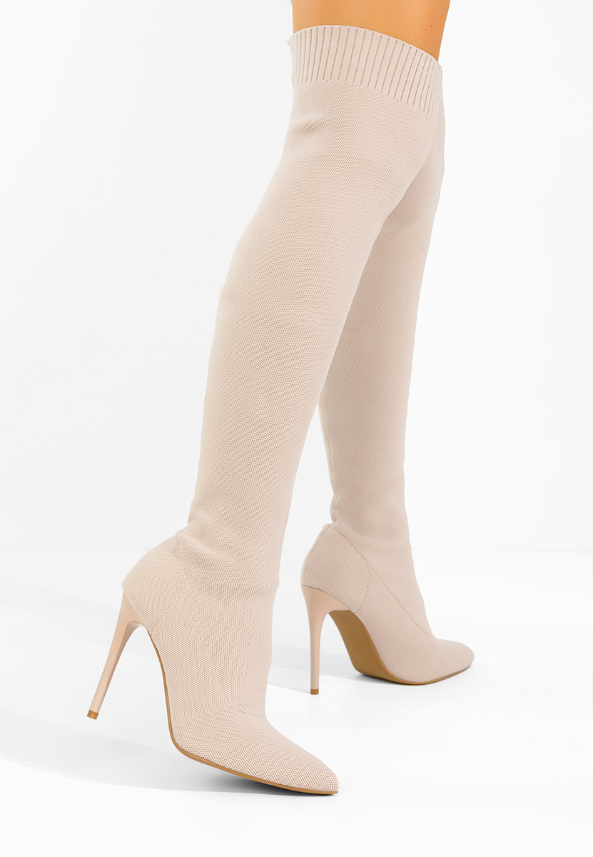 Чизми над коляното Shanicea бежов
