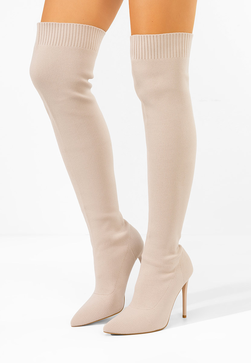 Чизми над коляното Shanicea бежов