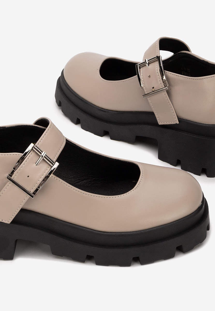 Обувки на платформа Masovia бежов