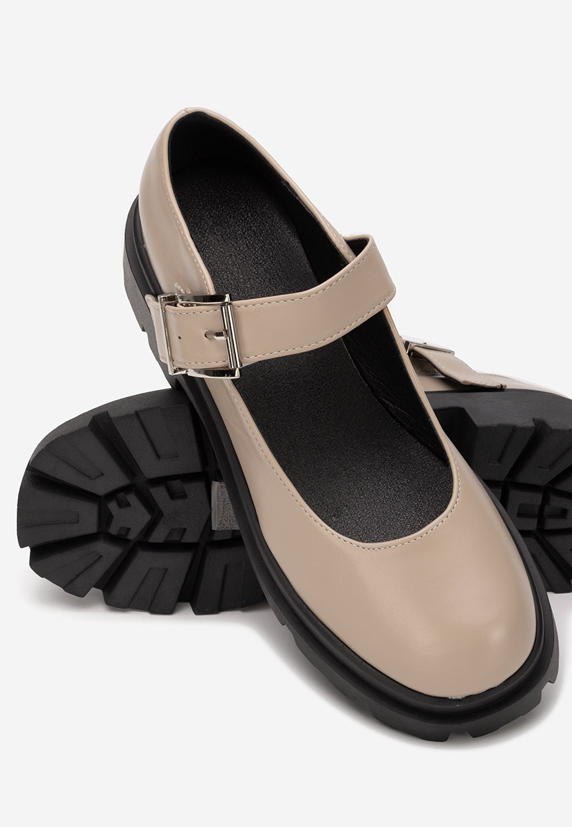 Обувки на платформа Masovia бежов