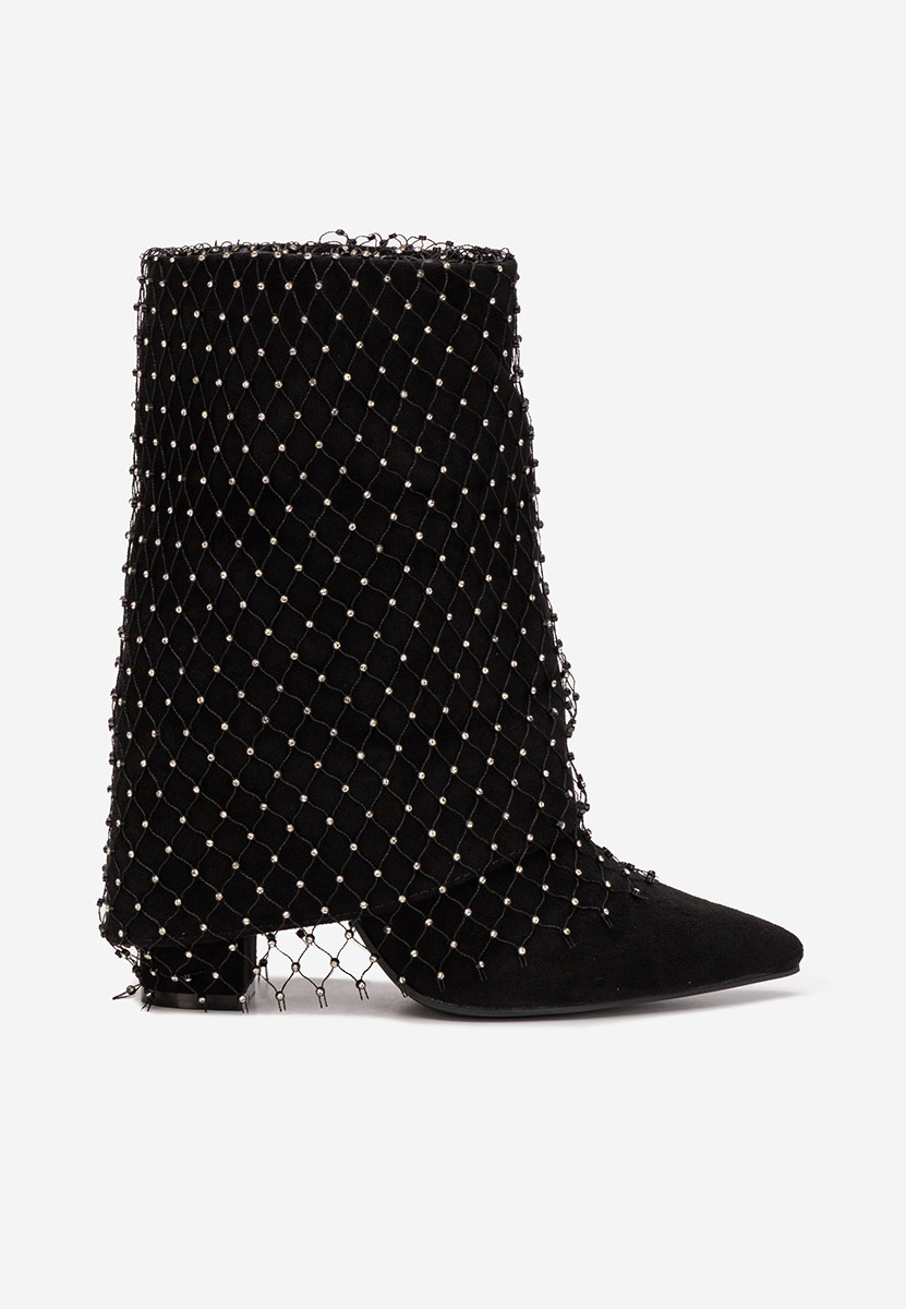 Боти на дебел ток Almaria черен