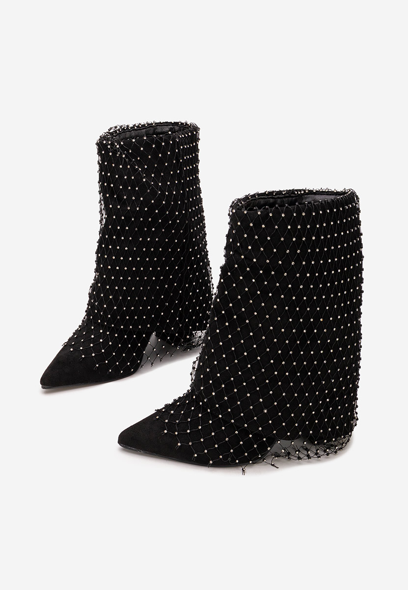 Боти на дебел ток Almaria черен