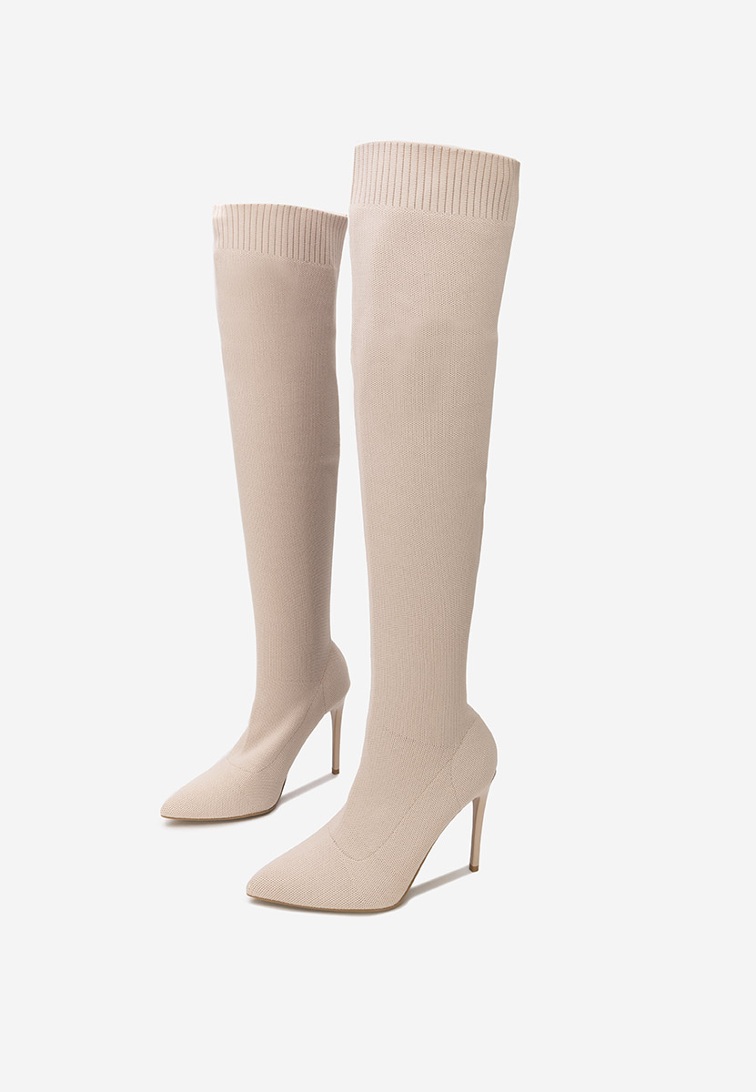 Чизми над коляното Shanicea бежов