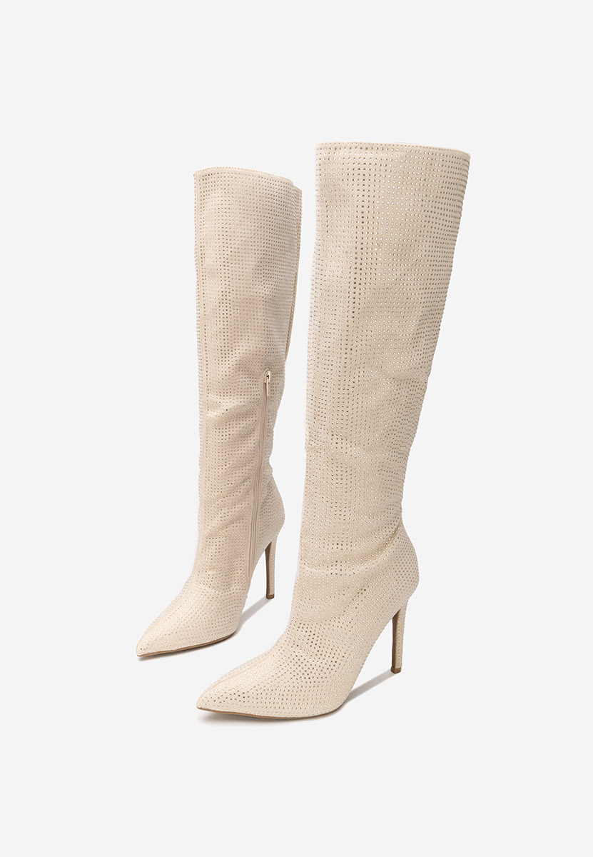 Чизми на ток Minodora бежов