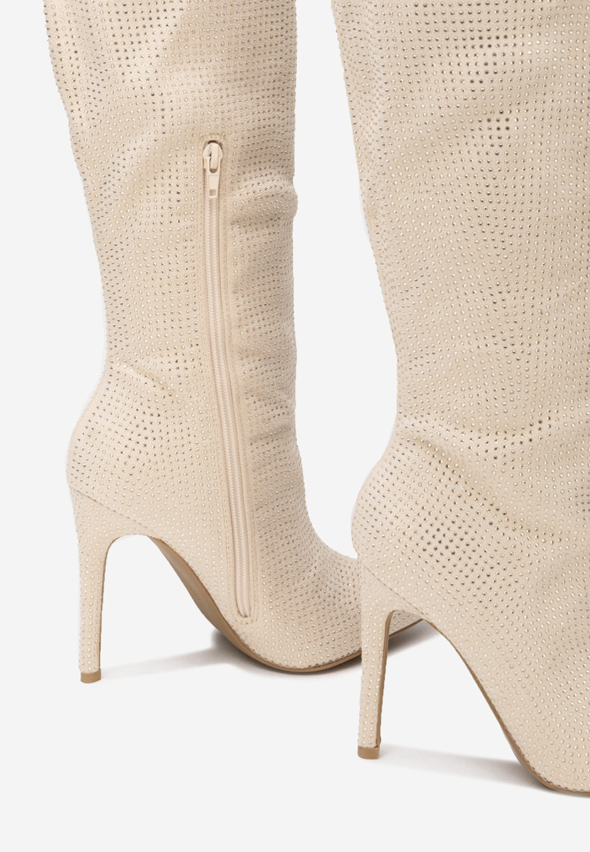 Чизми на ток Minodora бежов