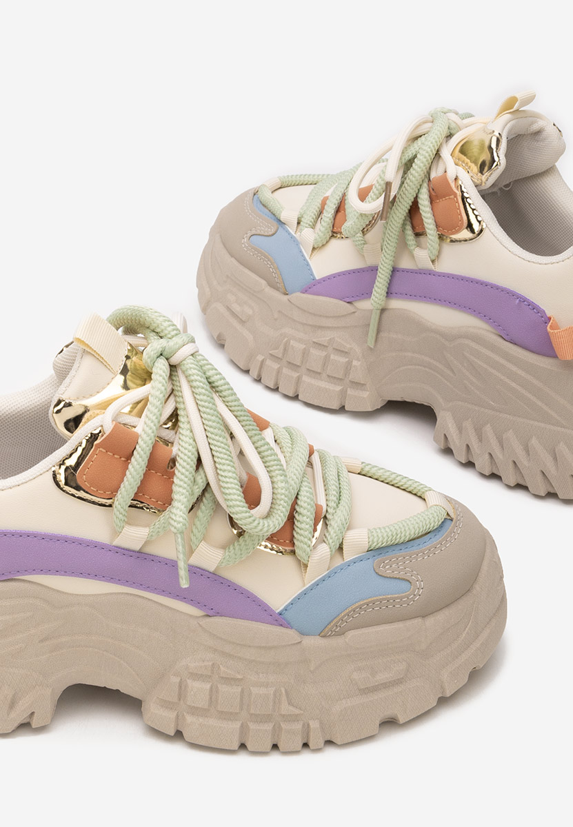 Cникърси на платформа Elvora каки