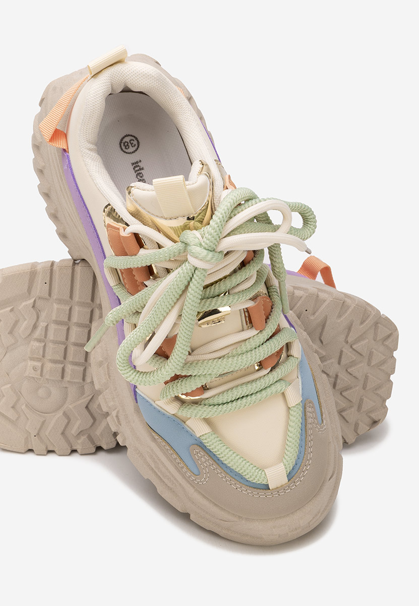 Cникърси на платформа Elvora каки