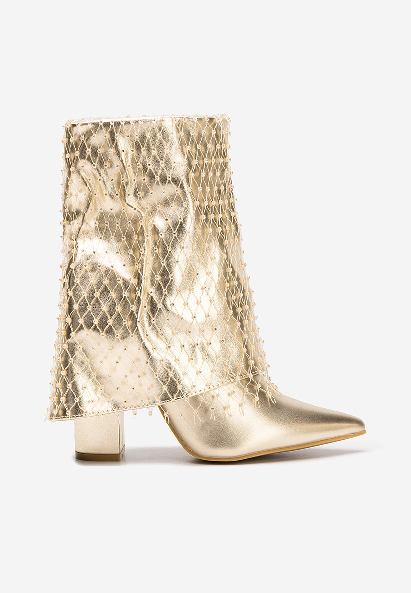 Боти на дебел ток Almaria V2 златен