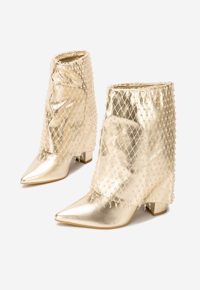 Боти на дебел ток Almaria V2 златен