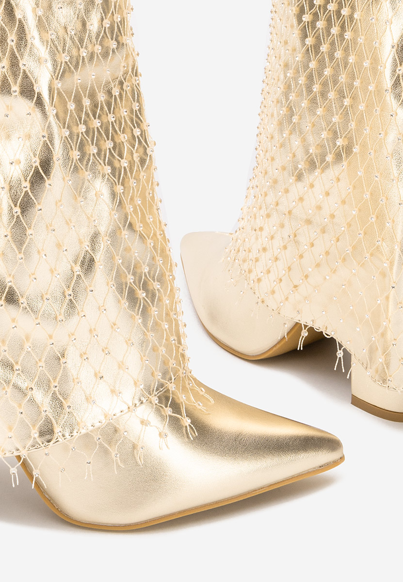 Боти на дебел ток Almaria V2 златен