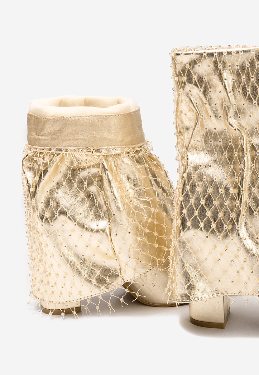 Боти на дебел ток Almaria V2 златен