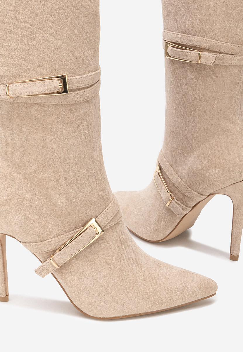 Чизми на ток Ernesia бежов