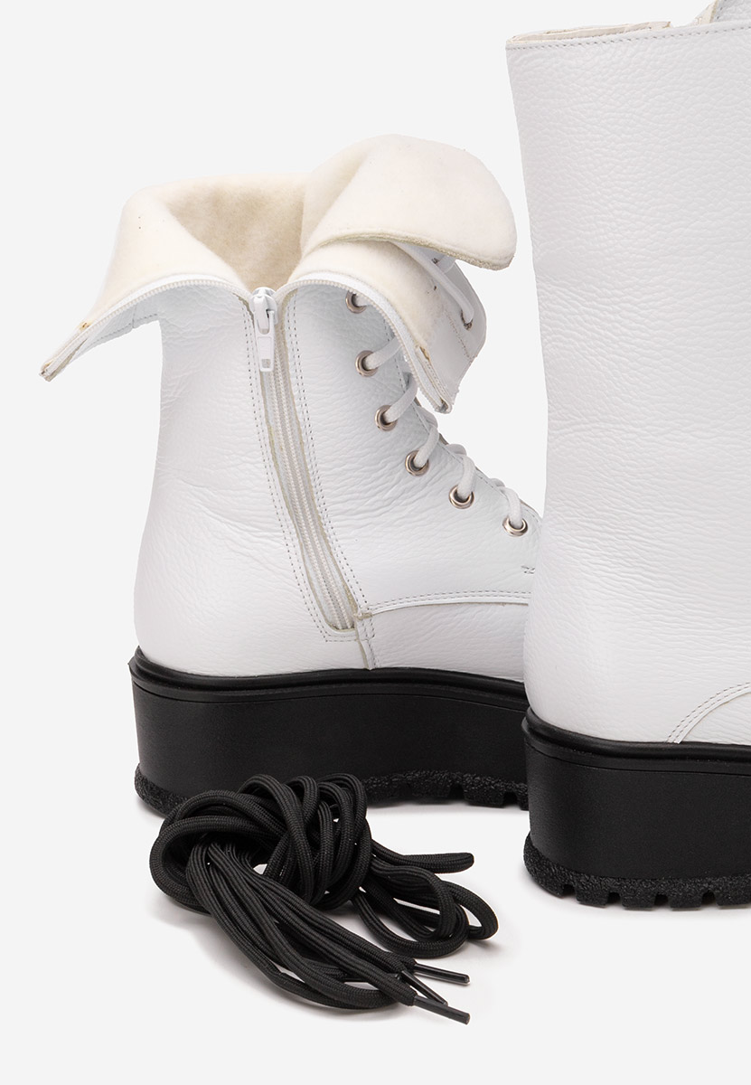 Боти естествена кожа Sorelia бели