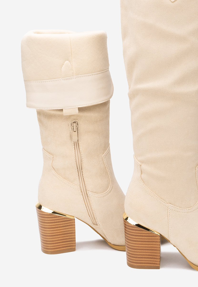 Чизми на ток Jasaria бежов