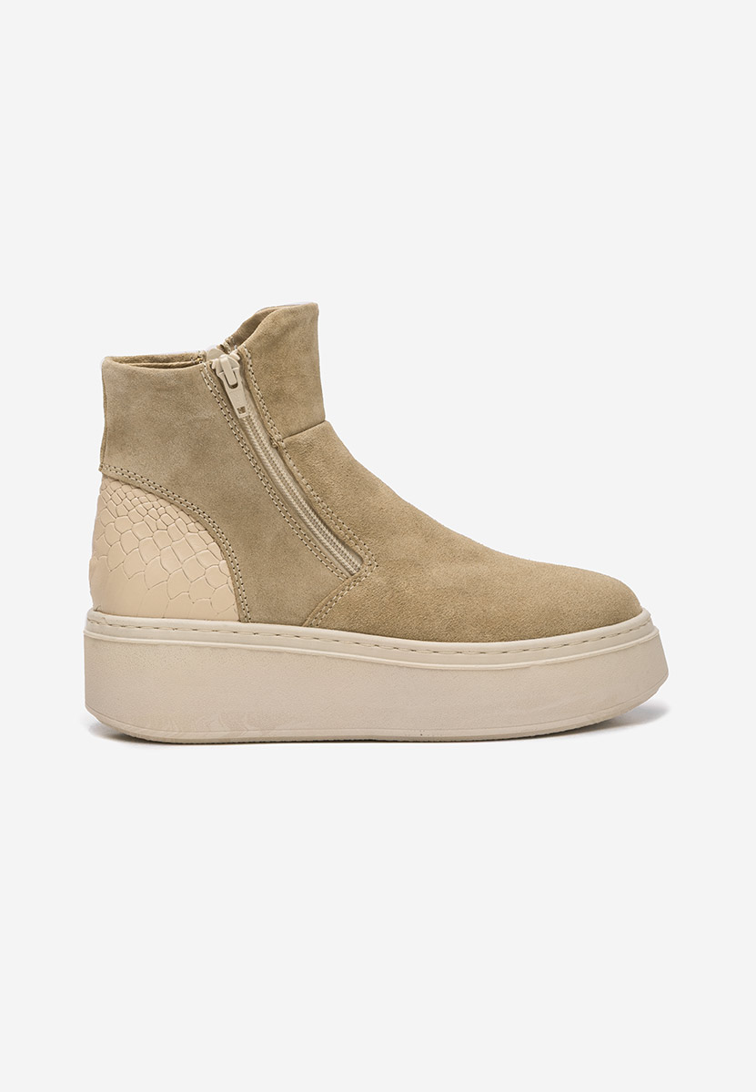 Боти естествена кожа Andiora бежов