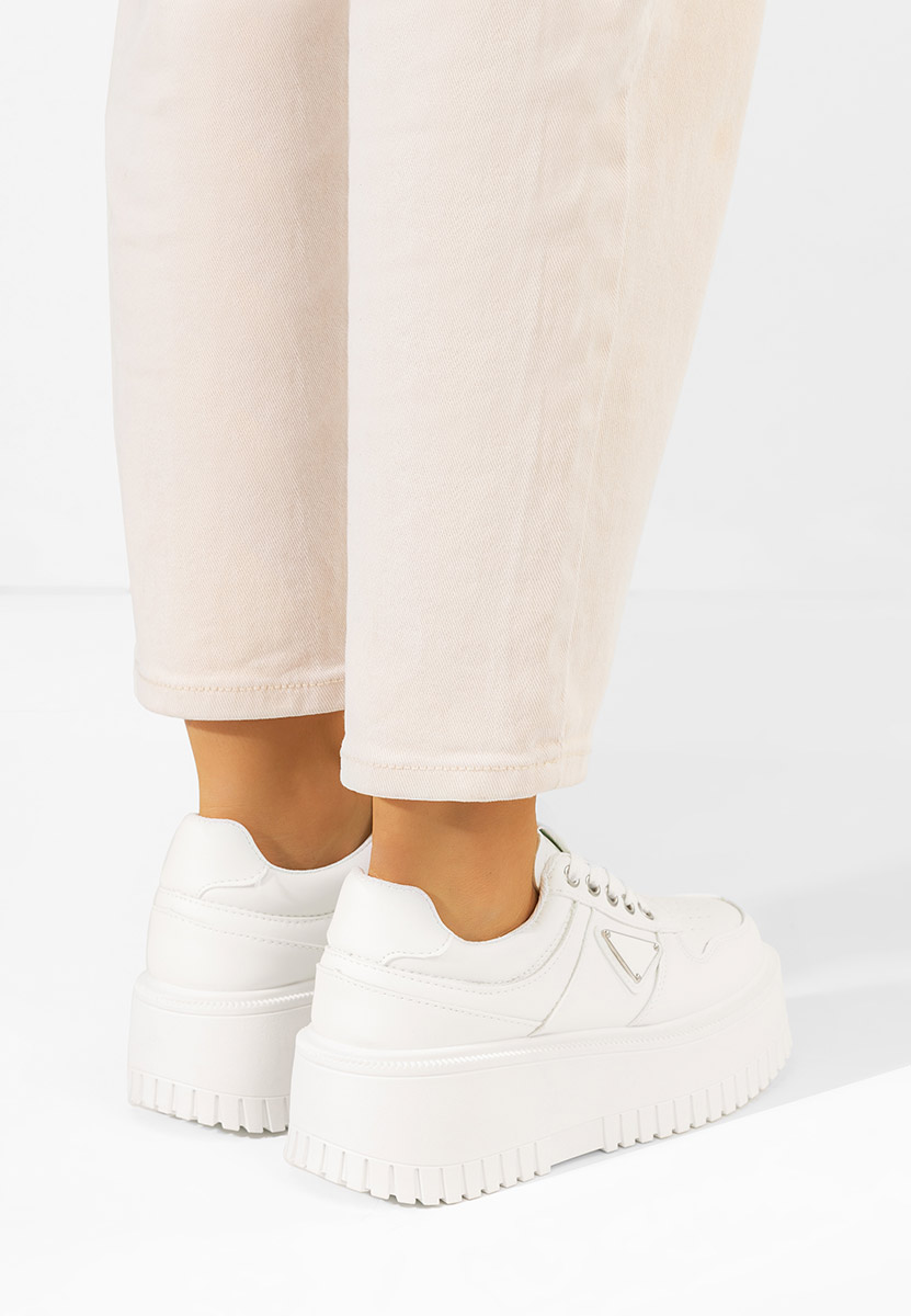 Cникърси на платформа Madaline бели