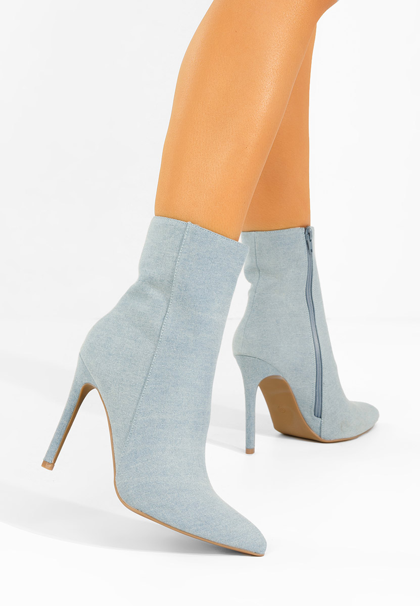 Боти на висок ток Cendria деним