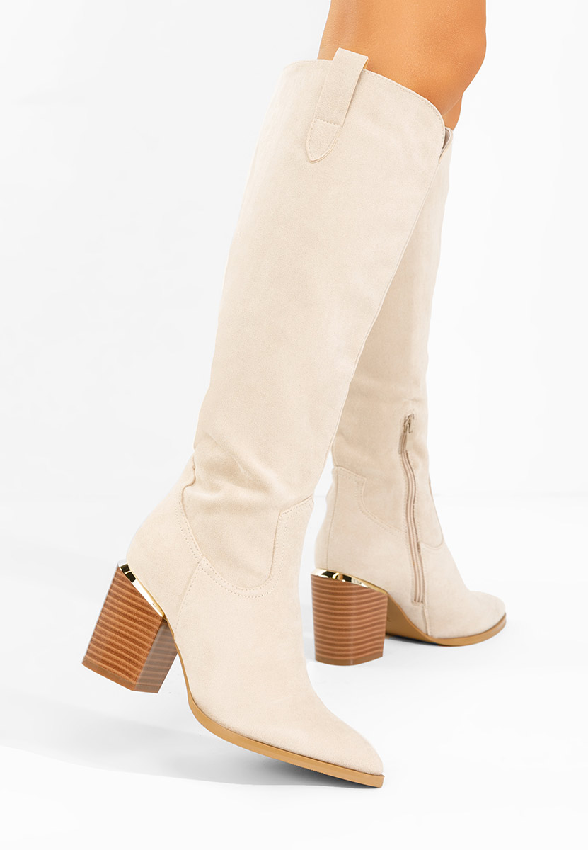 Чизми на ток Jasaria бежов