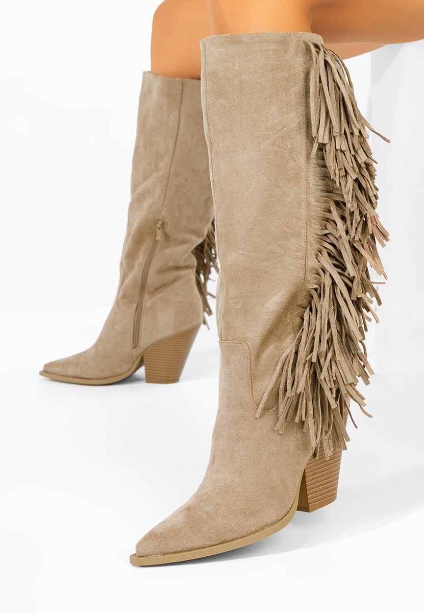 Чизми на ток Brania каки