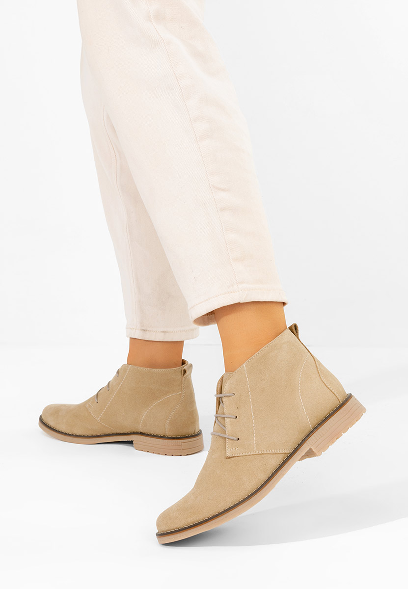 Боти естествена кожа Kalisa V5 бежов