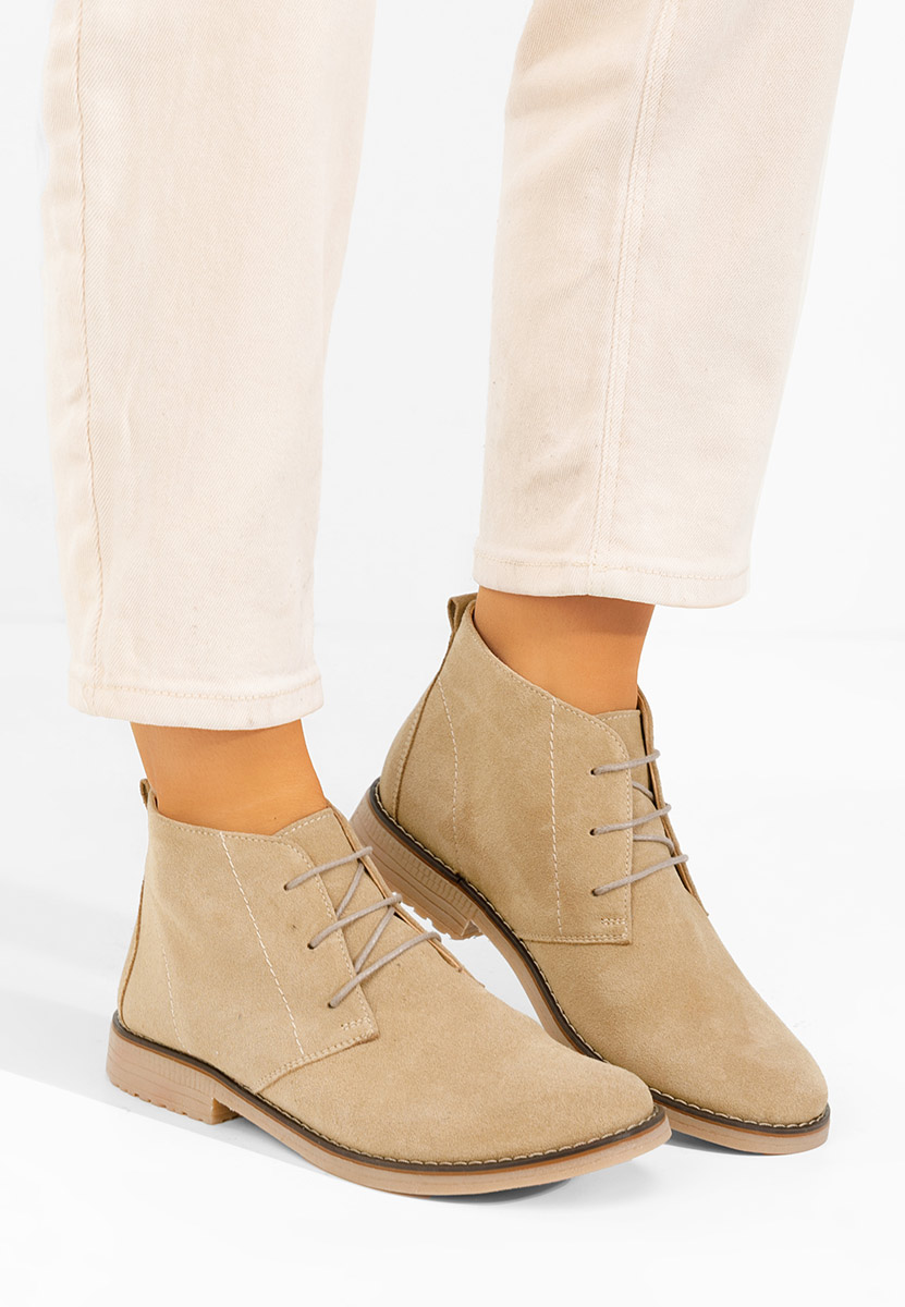 Боти естествена кожа Kalisa V5 бежов