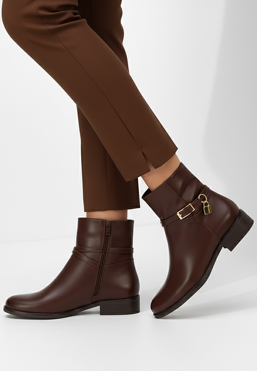 Дамски боти Aurisel кафяв