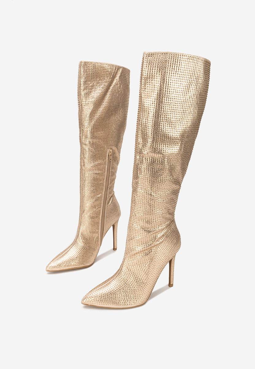 Чизми на ток Minodora златен