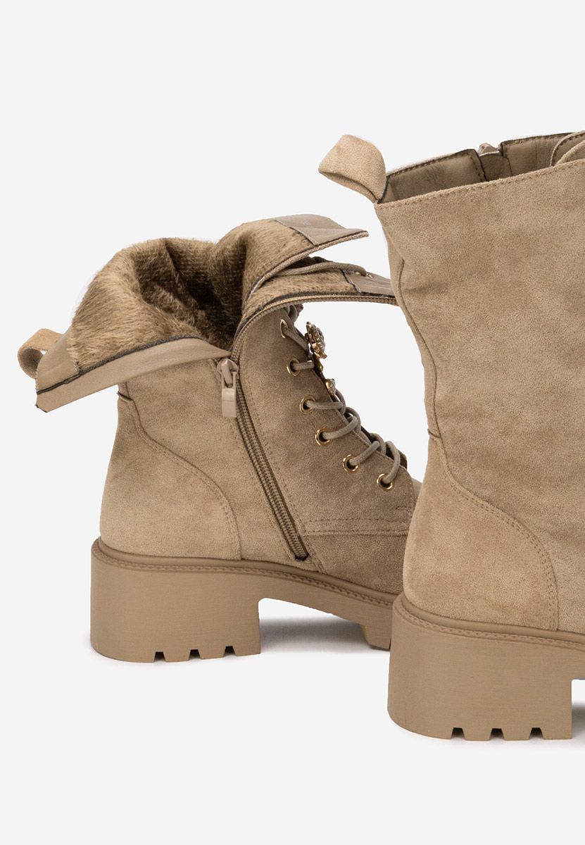 Дамски Боти с връзки Fabina V3 каки