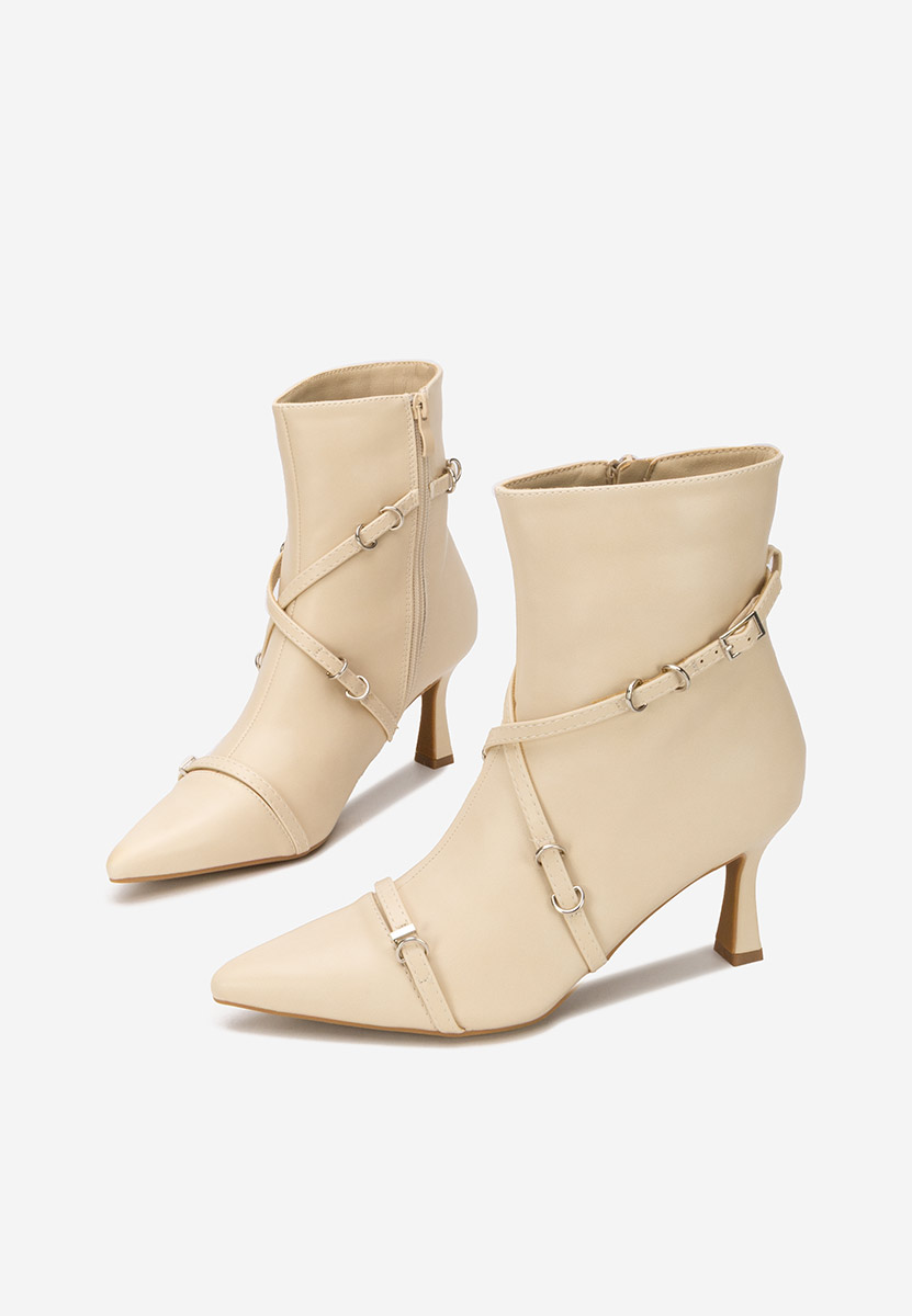 Боти на висок ток Marcelia V2 бежов